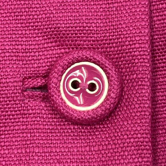 Talbots Linen Blazer Women Size 16 Petite Pink Office Lined Barbiecore - Picture 6 of 10